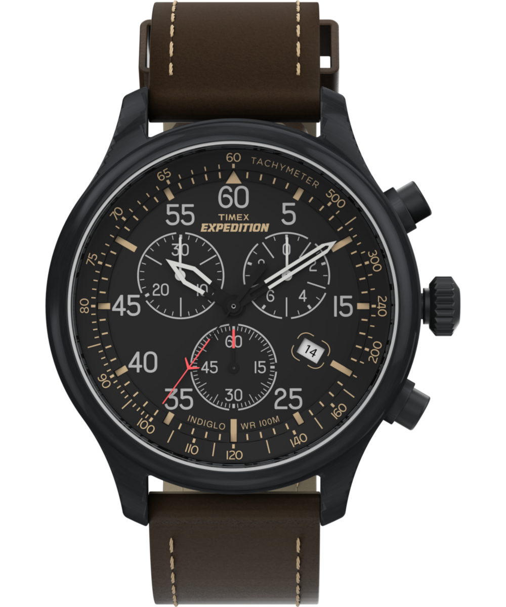 Expedition Field Chronograph 43mm Leather Watch