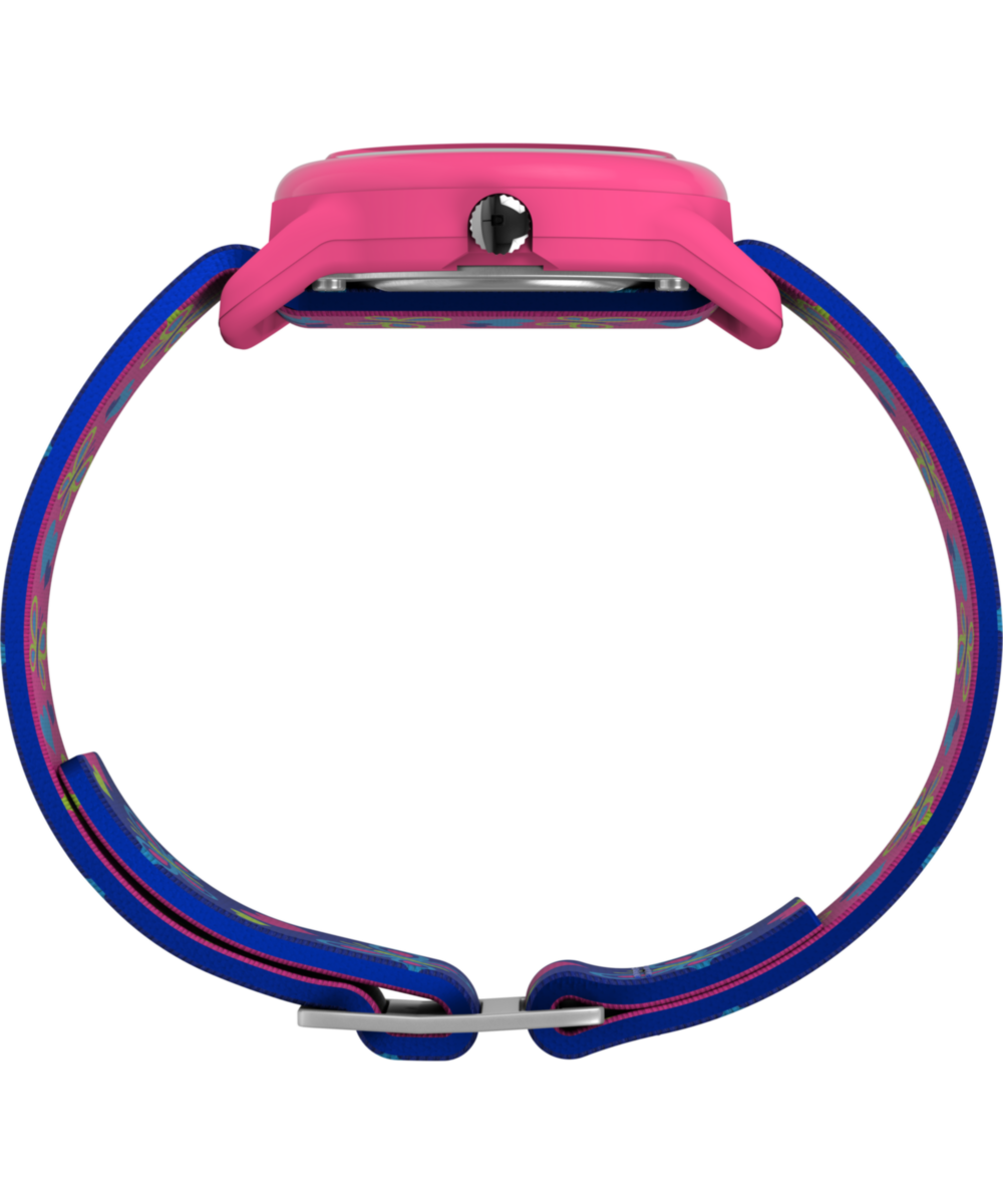 TIMEX TIME MACHINES® 29mm Butterflies and Hearts Blue Elastic Fabric Kids Watch