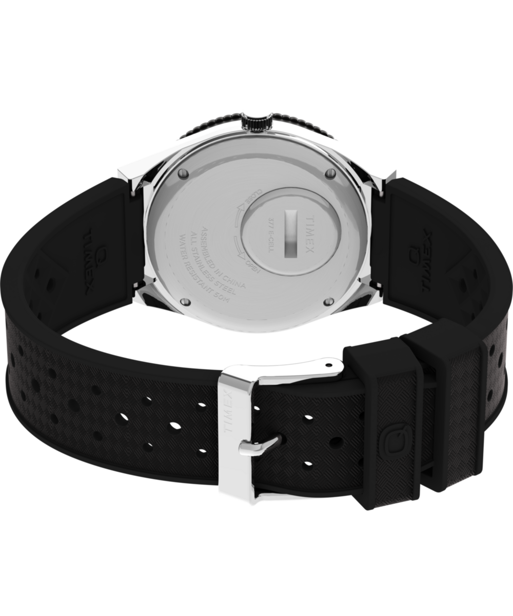 Q Timex 38mm Synthetic Rubber Strap Watch