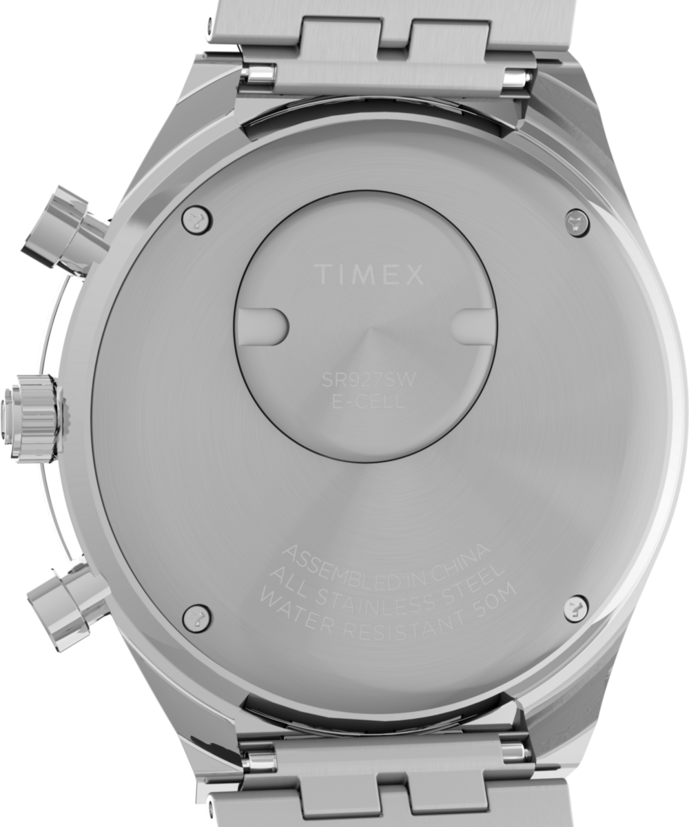 Q Timex Chronograph 40mm Stainless Steel Bracelet Watch