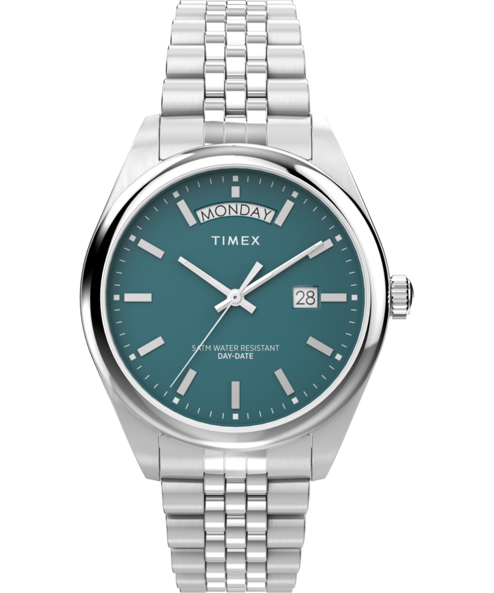 Timex Legacy Day and Date 41mm Stainless Steel Bracelet Watch
