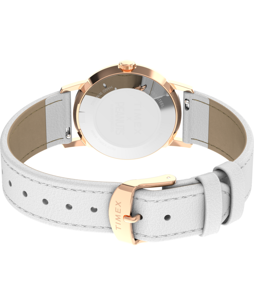 Marlin® Hand-Wound x Snoopy Floral 34mm Leather Strap Watch