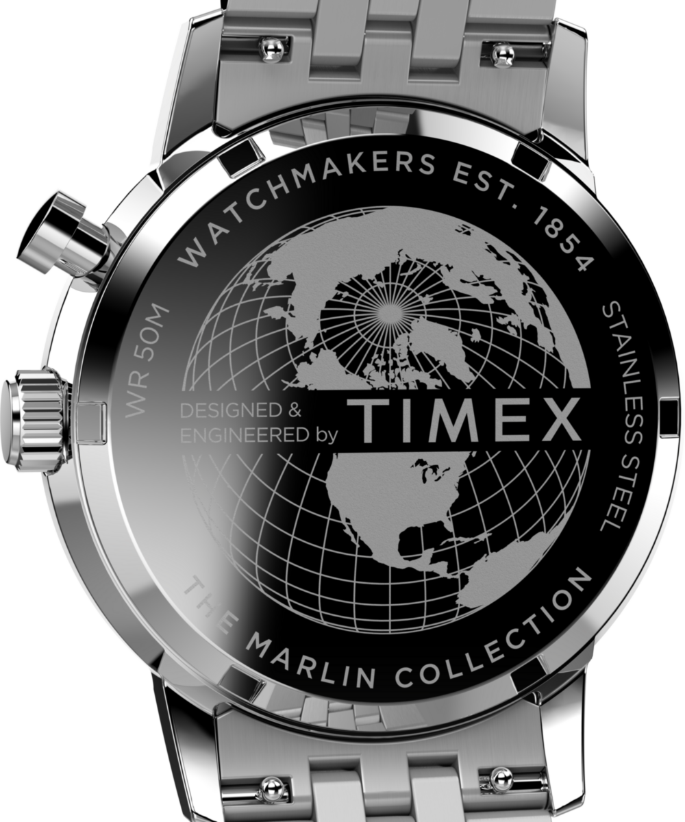 Marlin® Moon Phase 40mm Stainless Steel Bracelet Watch