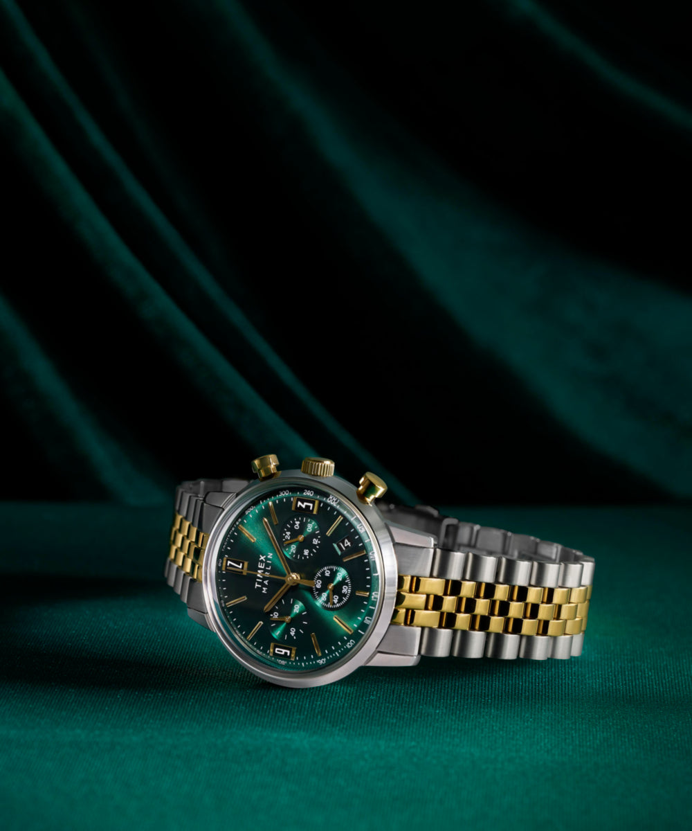 Marlin® Chronograph Tachymeter 40mm Stainless Steel Bracelet Watch 