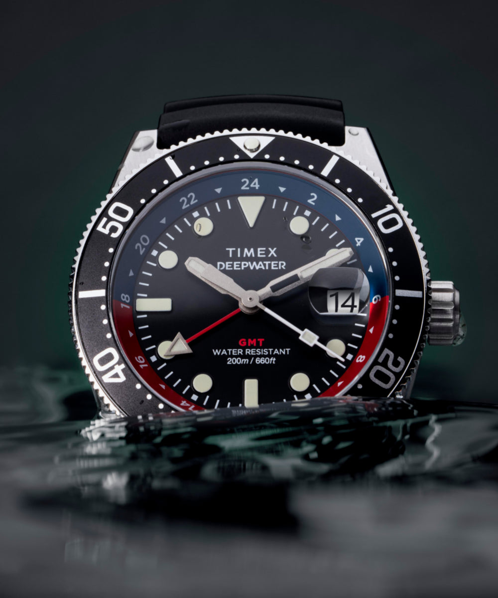 Deepwater Reef 200 GMT 41mm Synthetic Rubber Strap Watch