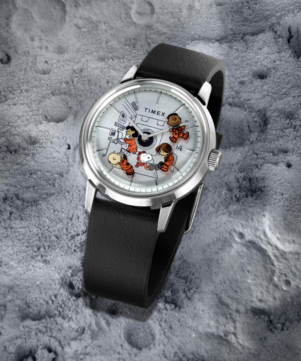 Timex x Peanuts® Marlin® Automatic Space 40mm Leather Strap Watch