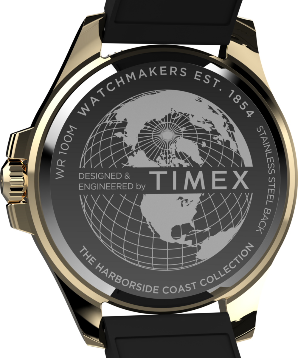 Harborside Coast 44mm Synthetic Rubber Strap Watch