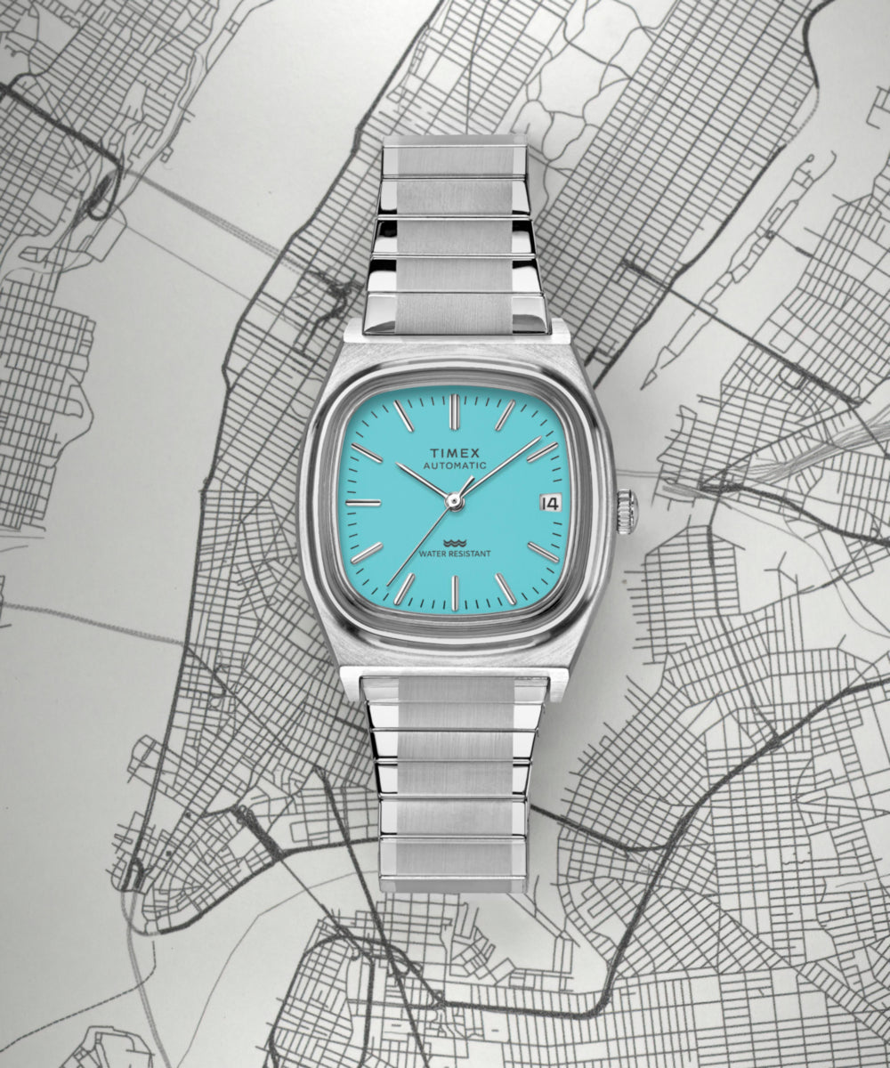 Timex® Automatic 1983 E Line 34mm Stainless Steel Expansion Band Watch