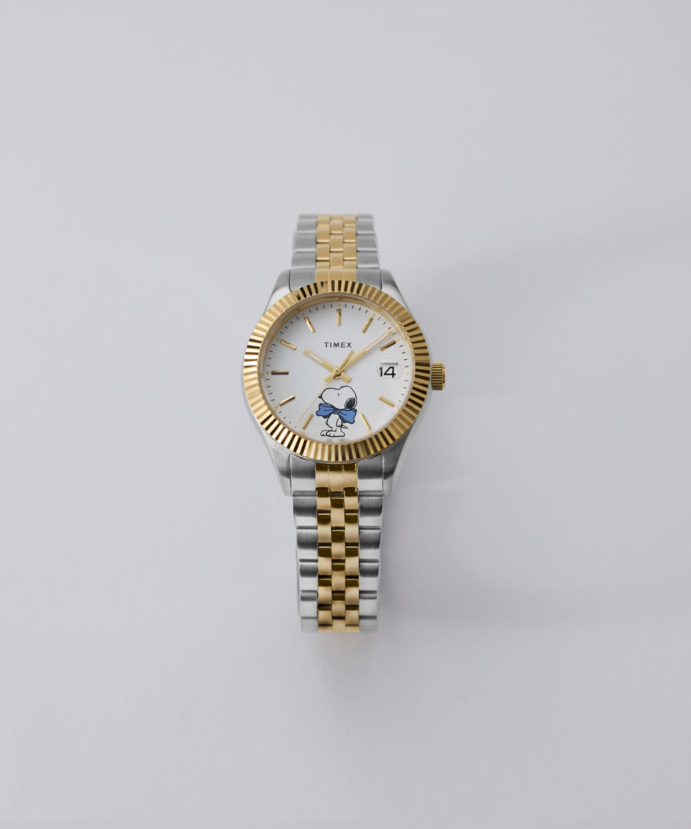Timex x Peanuts® Timex Legacy Bowtie 34mm Stainless Steel Bracelet Watch