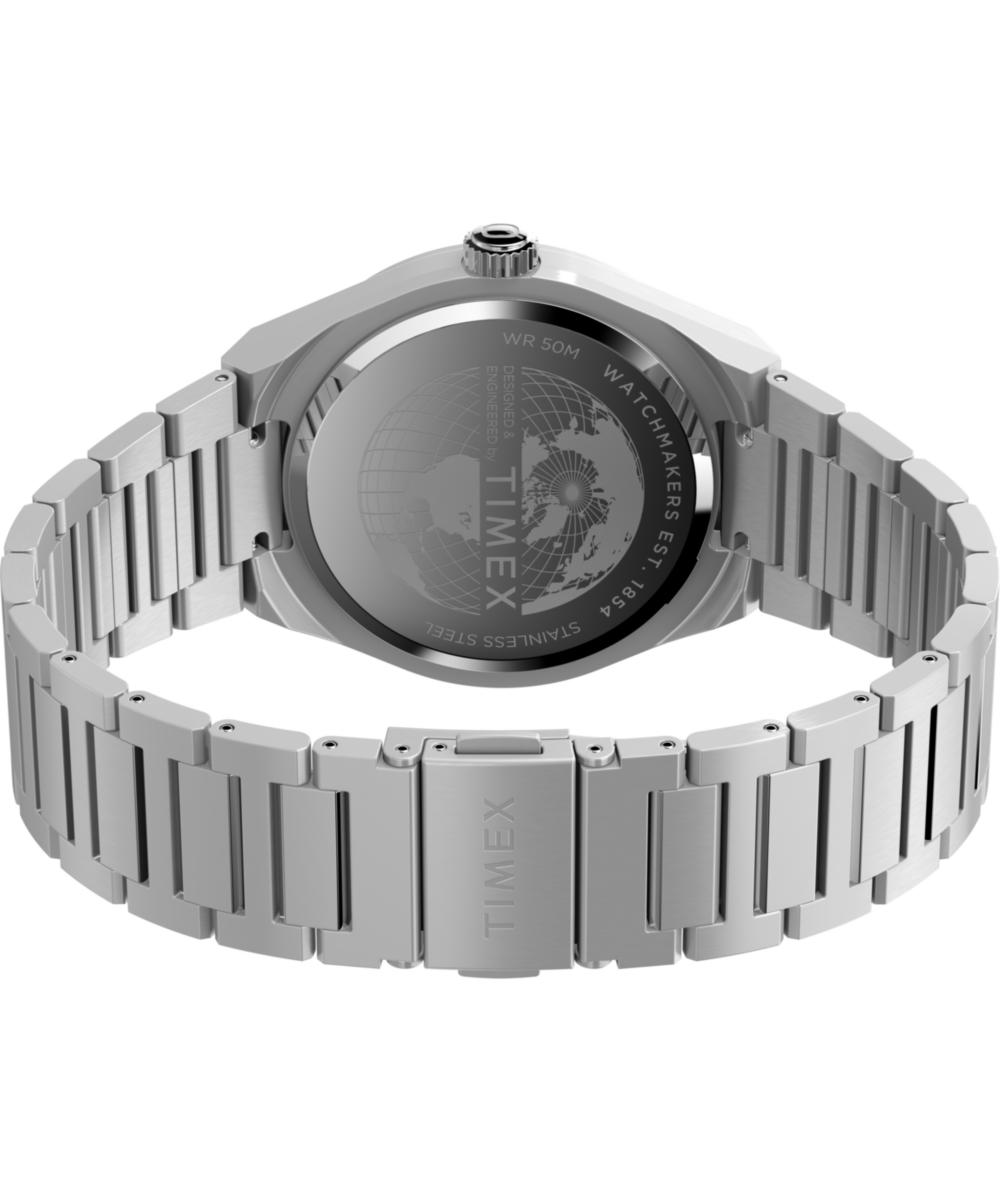 Q Timex® Continental GMT 39mm Stainless Steel Bracelet Watch