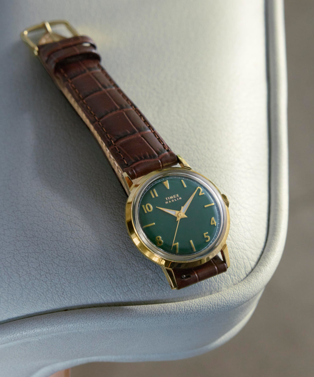 Marlin® Quartz 34mm Leather Strap Watch