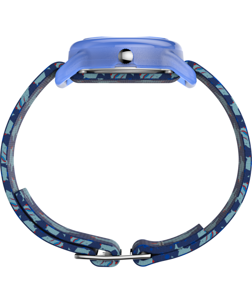 TIMEX TIME MACHINES® 29mm Blue Shark Elastic Fabric Kids Watch