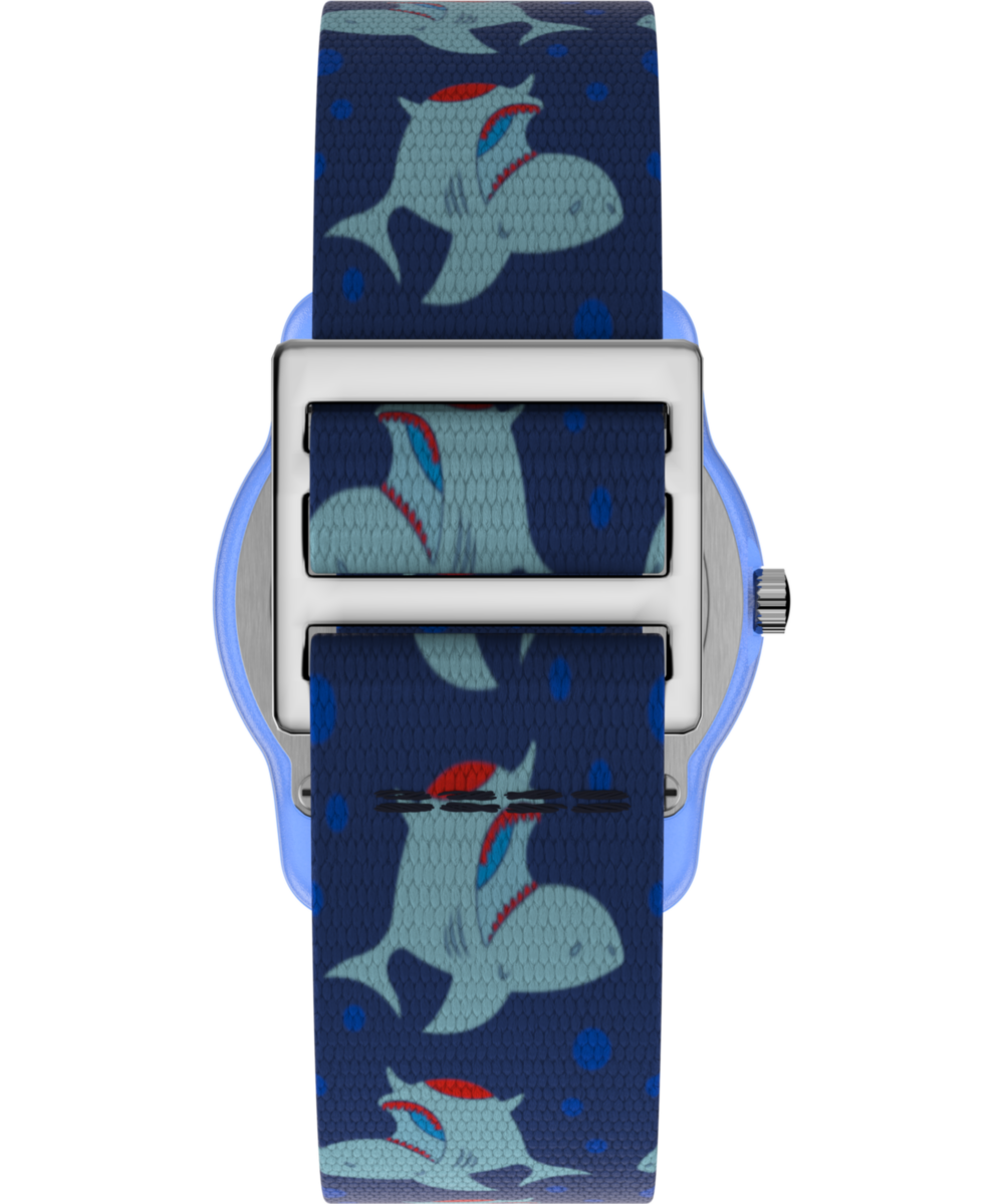 TIMEX TIME MACHINES® 29mm Blue Shark Elastic Fabric Kids Watch