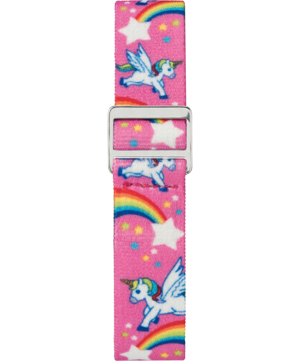 TIMEX TIME MACHINES® 29mm Rainbow Unicorn Pink Elastic Fabric Kids Watch